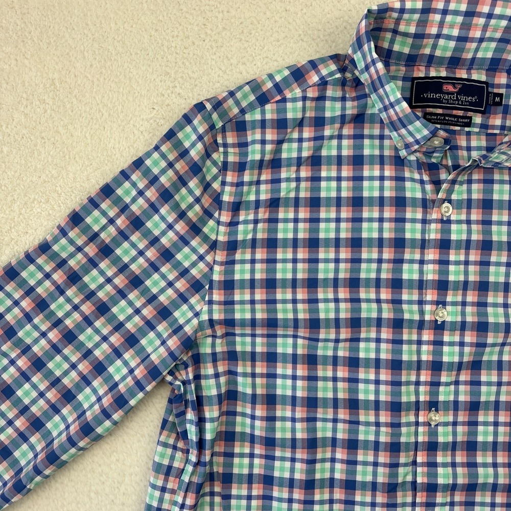 VINEYARD VINES Performance Mens Long Sleeve Shirt Medium Plaid Slim-Fit Button - Picture 13 of 13